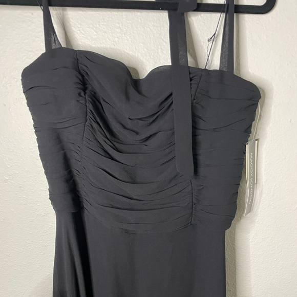 NWT Maggy London 100% Silk Black Halter Ruffle Cocktail Dress - Picture 3 of 6